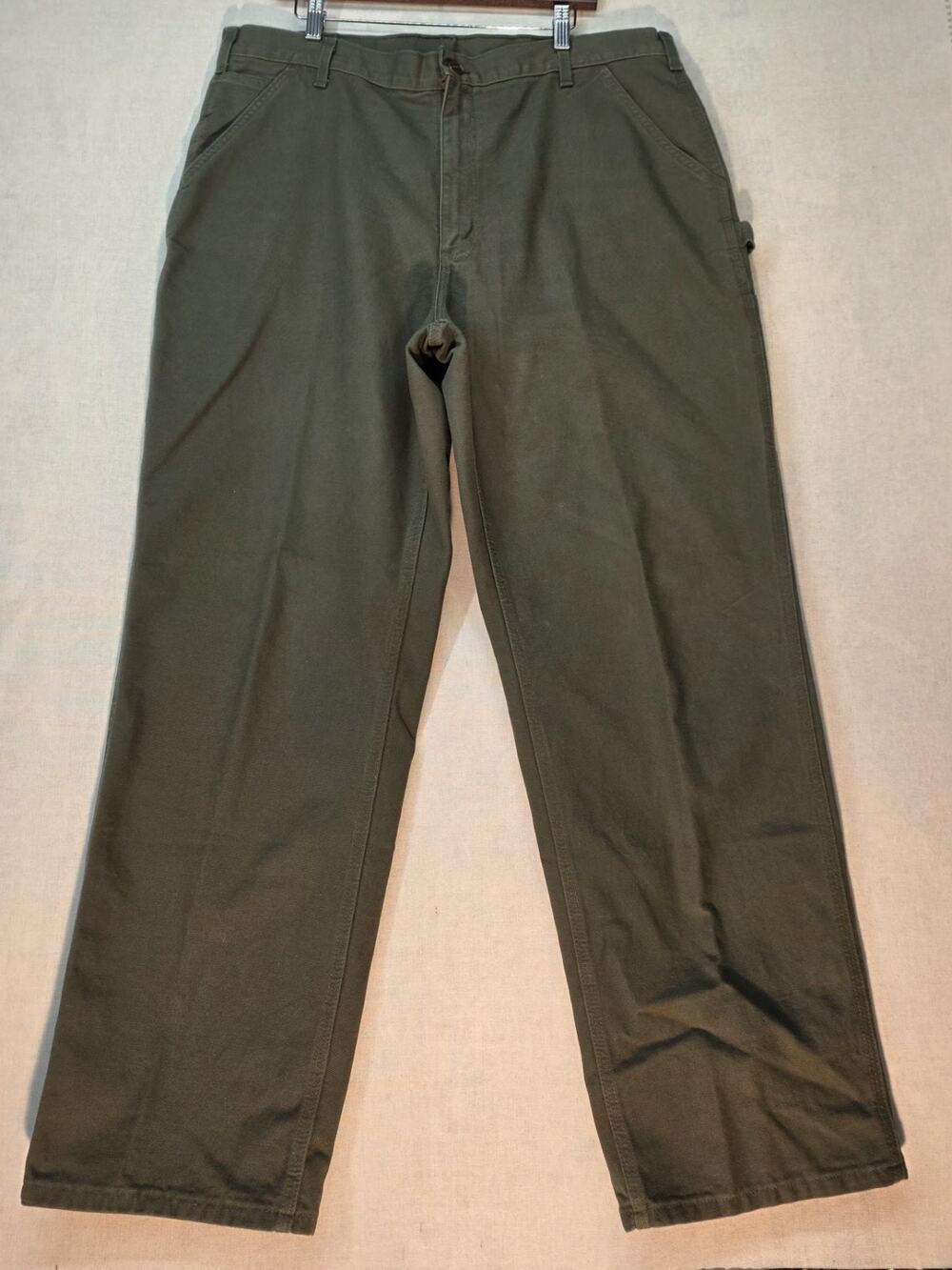 Carhartt B11 MOS Carpenter Pants Mens 40x32 Moss Green Duck Canvas Workwear